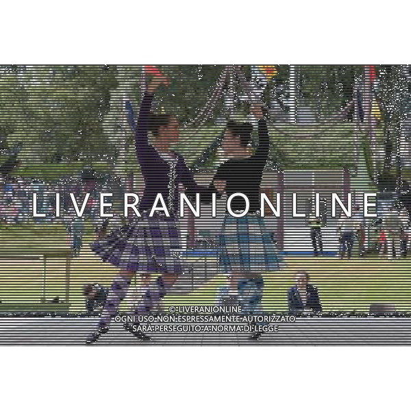 Scottish dancing at the Braemar Games, Scotland, 7-9-13 ©photoshot/AGENZIA ALDO LIVERANI SAS - ITALY ONLY - EDITORIAL USE ONLY - REALI INGLESI: La Regina Elisabetta II d\'inghilterra assiste ai Giochi Braemar, in Scozia