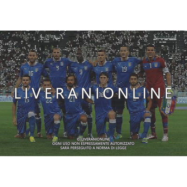 Qualificazioni ai Campionati Mondiali di Calcio Brasile FIFA 2014 Gruppo B Torino - 10.09.2013 Italia-Repubblica Ceca Nella Foto:Italia Squadra Formazione De Rossi,Chiellini,Balotelli,Maggio,Bonucci,Buffon,Pasqual,Giaccherini,Pirlo,Montolivo,Candreva /Ph.Vitez-Ag. Aldo Liverani