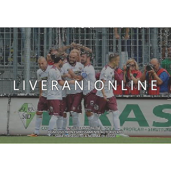 GUBBIO SALERNITANA LEGA PRO 15/09/2013 NELLA FOTO GINESTRA DOPO IL GOL FOTO ROBERTO SETTONCE-AG ALDO LIVERANI