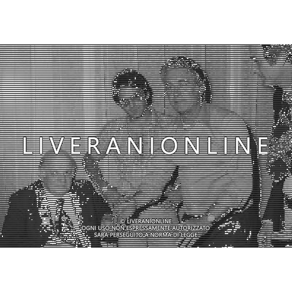 ARCHIVIO GIOVANNI LIVERANI NELLA FOTO TOMMASO MAESTRELLI ALLENATORE LAZIO CON UMBERTO LENZINI PRESIDENTE LAZIO E WILSON AG ALDO LIVERANI SAS