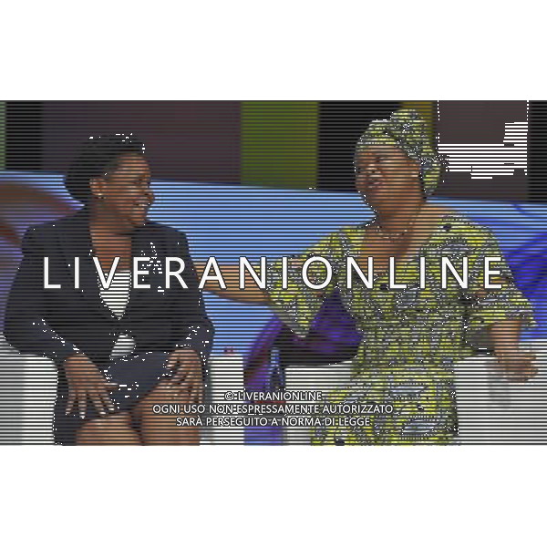 MILANO 17/9/2013 PICCOLO TEATRO GIORGIO STREHELER, Lgo GREPPI ENI E DEUTSCHE BANK PRESENTANO: \'WOMEN IN BUSINESS AND SOCIETY. SUPERARE I CONFINI\' NELLA FOTO ESPERANSA BIAS E LEYMAH GBOWEE FOTO ROMANO/AG ALDO LIVERANI S.A.S.