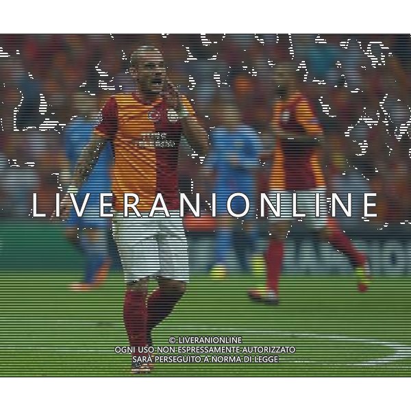 UEFA Champions League group B match between Galatasaray and Real Madrid at Turk Telekom Arena Stadium on September 17, 2013 in Istanbul,Turkey. Match Scored: Galatasaray 1 - Real Madrid 6 Pictured: Wesley Sneijder of Galatasaray. LIGA MISTRZOW SEZON 2013/2014 PILKA NOZNA GALATASARAY vs REAL MADRYT FOT.SESKIM PHOTO/NEWSPIX.PL TURKEY, GERMANY, AUSTRIA AND UK OUT !!! --- Newspix.pl /AGENZIA ALDO LIVERANI SAS - ITALY ONLY - EDITORIAL USE ONLY *** Local Caption *** www.newspix.pl mail us: info@newspix.pl call us: 0048 022 23 22 222 --- Polish Picture Agency by Ringier Axel Springer Poland