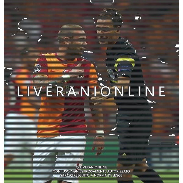 UEFA Champions League group B match between Galatasaray and Real Madrid at Turk Telekom Arena Stadium on September 17, 2013 in Istanbul,Turkey. Match Scored: Galatasaray 1 - Real Madrid 6 Pictured: Wesley Sneijder of Galatasaray. LIGA MISTRZOW SEZON 2013/2014 PILKA NOZNA GALATASARAY vs REAL MADRYT FOT.SESKIM PHOTO/NEWSPIX.PL TURKEY, GERMANY, AUSTRIA AND UK OUT !!! --- Newspix.pl /AGENZIA ALDO LIVERANI SAS - ITALY ONLY - EDITORIAL USE ONLY *** Local Caption *** www.newspix.pl mail us: info@newspix.pl call us: 0048 022 23 22 222 --- Polish Picture Agency by Ringier Axel Springer Poland