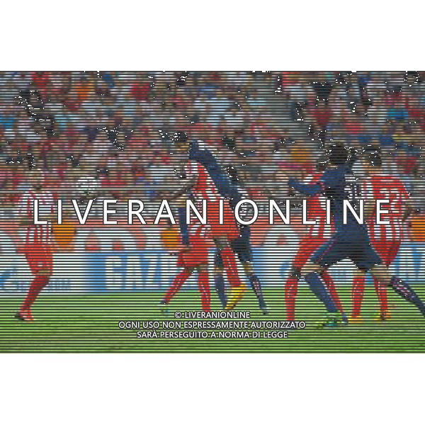 But de MARQUINHOS - 17.09.2013 - Olympiacos / Paris Saint Germain - Champions League Photo: Amandine Noel / Icon Sport /AGENZIA ALDO LIVERANI SAS - ITALY ONLY - EDITORIAL USE ONLY