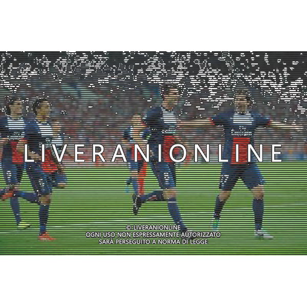 Joie de MARQUINHOS / Thiago MOTTA / Maxwell SCHERRER - 17.09.2013 - Olympiacos / Paris Saint Germain - Champions League Photo: Amandine Noel / Icon Sport /AGENZIA ALDO LIVERANI SAS - ITALY ONLY - EDITORIAL USE ONLY