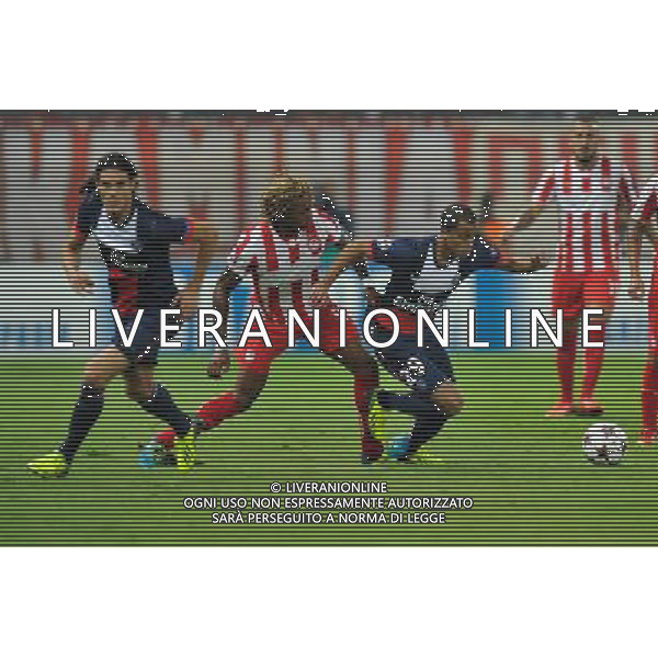 Gaetan BONG / Lucas MOURA - 17.09.2013 - Olympiakos / Paris Saint Germain - Ligue des Champions Photo : Amandine Noel / Icon Sport /AGENZIA ALDO LIVERANI SAS - ITALY ONLY - EDITORIAL USE ONLY