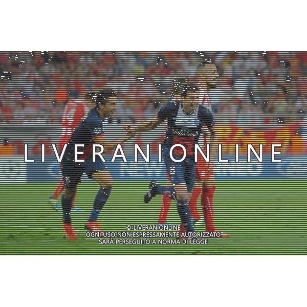 Joie PSG - MARQUINHOS / Thiago MOTTA - 17.09.2013 - Olympiakos / Paris Saint Germain - Ligue des Champions Photo: Amandine Noel / Icon Sport /AGENZIA ALDO LIVERANI SAS - ITALY ONLY - EDITORIAL USE ONLY