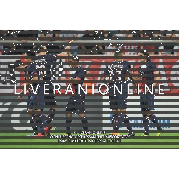 Joie PSG - Edinson CAVANI - 17.09.2013 - Olympiakos / Paris Saint Germain - Ligue des Champions Photo: Amandine Noel / Icon Sport /AGENZIA ALDO LIVERANI SAS - ITALY ONLY - EDITORIAL USE ONLY
