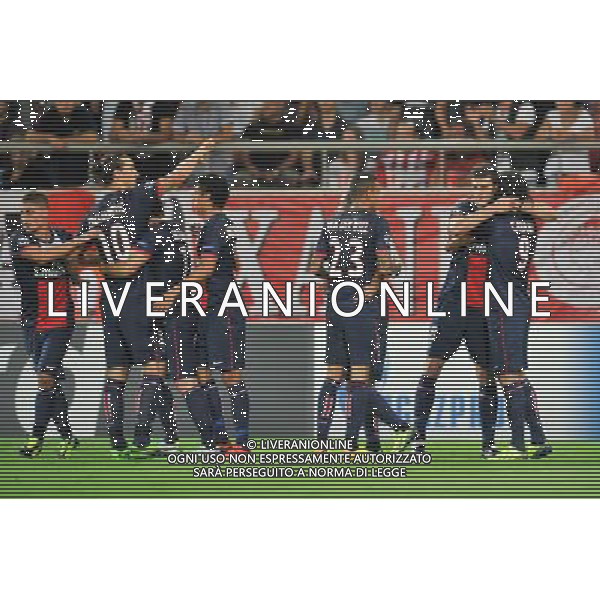 Joie PSG - Edinson CAVANI - 17.09.2013 - Olympiakos / Paris Saint Germain - Ligue des Champions Photo: Amandine Noel / Icon Sport /AGENZIA ALDO LIVERANI SAS - ITALY ONLY - EDITORIAL USE ONLY