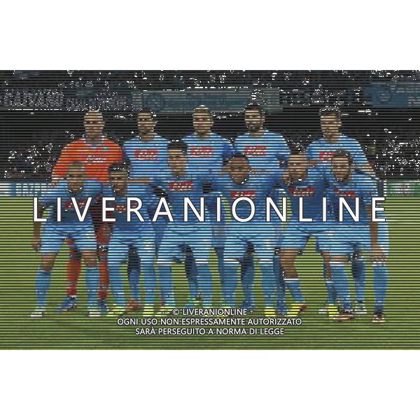 NAPOLI - BORUSSIA DORTMUND CHAMPIONS LEAGUE 18 SETTEMBRE 2013 NELLA FOTO: FORMAZIONE SQUADRA NAPOLI ©MOSCA/AGENZIA ALDO LIVERANI SAS