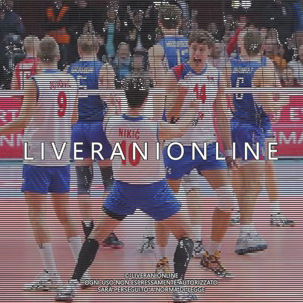28.09.2013 - Kopenhaga , Dania , Parken Arena Copenhagen , siatkowka , Mistrzostwa Europy w pilke siatkowa , Rosja (niebieskie) - Serbia (biale) , 2013 CEV VELUX Volleyball European Championship , Russia - Serbia N/Z Milos Nikic , Aleksandar Atanasijevic Fot. Marek Prucnal / MPAimages.com / EDYTOR.net / NEWSPIX.PL --- Newspix.pl AG ALDO LIVERANI SAS ONLY ITALY *** Local Caption *** www.newspix.pl mail us: info@newspix.pl call us: 0048 022 23 22 222 --- Polish Picture Agency by Ringier Axel Springer Poland