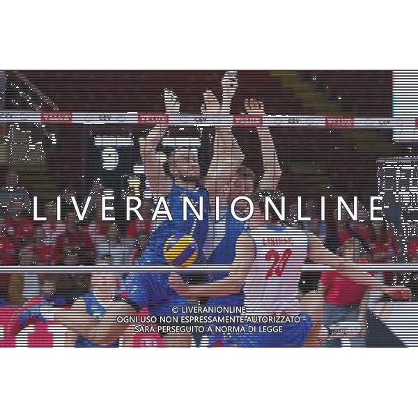 28.09.2013 - Kopenhaga , Dania , Parken Arena Copenhagen , siatkowka , Mistrzostwa Europy w pilke siatkowa , Rosja (niebieskie) - Serbia (biale) , 2013 CEV VELUX Volleyball European Championship , Russia - Serbia N/Z Nikolay Pavlov , Dmitriy Muserskiy , Srecko Lisinac Fot. Marek Prucnal / MPAimages.com / EDYTOR.net / NEWSPIX.PL --- Newspix.pl AG ALDO LIVERANI SAS ONLY ITALY *** Local Caption *** www.newspix.pl mail us: info@newspix.pl call us: 0048 022 23 22 222 --- Polish Picture Agency by Ringier Axel Springer Poland