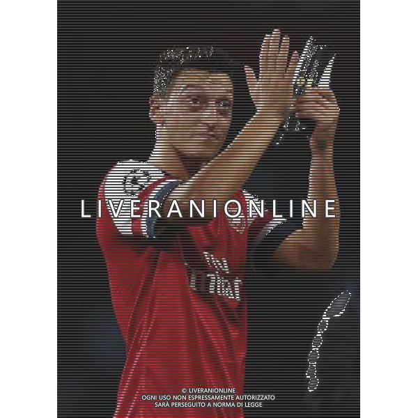 (131002) -- LONDON, Oct. 2, 2013 () -- Mesut Ozil of Arsenal greets the spectators after the UEFA Champions League Group F match between Arsenal and Napoli at Emirates Stadium in London, Britain, on Oct. 1, 2013. Arsenal won 2-0. (/Wang Lili) ©photoshot/AGENZIA ALDO LIVERANI SAS - ITALY ONLY - EDITORIAL USE ONLY