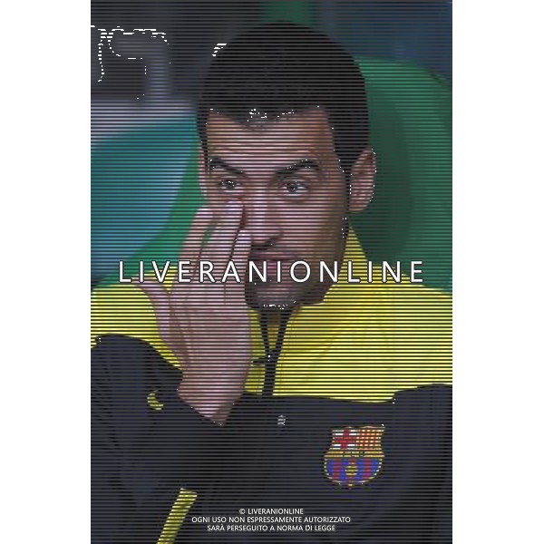SERGIO BUSQUETS BARCELONA FC CELTIC V BARCELONA, CHAMPIONS LEAGUE GROUP H CELTIC PARK, GLASGOW, SCOTLAND 01 October 2013 GAS74279 GLASGOW CELTIC V BARCELONA CELTIC PARK, CHAMPIONS LEAGUE GROUP H WARNING! This Photograph May Only Be Used For Newspaper And/Or Magazine Editorial Purposes. May Not Be Used For Publications Involving 1 player, 1 Club Or 1 Competition Without Written Authorisation From Football DataCo Ltd. For Any Queries, Please Contact Football DataCo Ltd on +44 (0) 207 864 9121