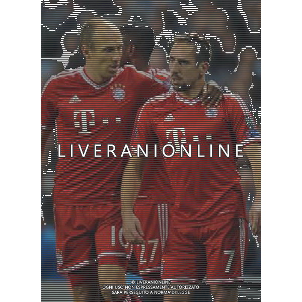 ARJEN ROBBEN \' FRANCK RIBERY MANCHESTER CITY V BAYERN MUNICH FC MANCHESTER CITY V BAYERN MUNICH FC, CHAMPIONS LEAGUE GROUP D ETIHAD STADIUM, MANCHESTER, ENGLAND 02 October 2013 GAS74337 CHAMPIONS LEAGUE GROUP D 02/10/13 WARNING! This Photograph May Only Be Used For Newspaper And/Or Magazine Editorial Purposes. May Not Be Used For Publications Involving 1 player, 1 Club Or 1 Competition Without Written Authorisation From Football DataCo Ltd. For Any Queries, Please Contact Football DataCo Ltd on +44 (0) 207 864 9121 MANCHESTER CITY V BAYERN MONACO FC, CHAMPIONS LEAGUE GROUP D