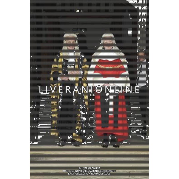 Sir Roger John Laugharne Thomas is sworn in as the new Lord Chief Justice of England and Wales at the Royal Courts of Justice, London, United Kingdom Pictured with him is Lord Dyson, Master of the Rolls (l) ©photoshot/AGENZIA ALDO LIVERANI SAS - ITALY ONLY - EDITORIAL USE ONLY