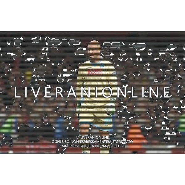  Pepe Reina playing in the Champions League match between Arsenal and Napoli. Held at the Emirates Stadium, London, on Tuesday October 01, 2013. ©photoshot/AGENZIA ALDO LIVERANI SAS - ITALY ONLY - EDITORIAL USE ONLY