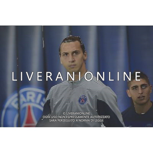 Zlatan IBRAHIMOVIC / Marco VERRATTI - 02.10.2013 - Paris Saint Germain / Benfica - Champions League Photo : WinterPress / Icon Sport AG ALDO LIVERANI SAS ONLY ITALY