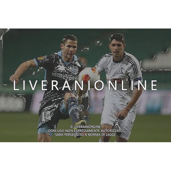 03.10.2013 WARSZAWA, LAZIENKOWSKA3 PEPSI ARENA PILKA NOZNA, LIGA EUROPY UEFA (UEFAEUROPEAN LEAGUE) MECZ LEGIA WARSZAWA - APOLLON LIMASSOL (GAME LEGIA WARSAW - APOLLON LIMASSOL) NZ CAMEL MERIEM (L) HELIO PINTO (P) FOTO MATEUSZ TRZUSKOWSKI/CYFRASPORT/NEWSPIX.PL --- Newspix.pl AG ALDO LIVERANI SAS ONLY ITALY *** Local Caption *** www.newspix.pl mail us: info@newspix.pl call us: 0048 022 23 22 222 --- Polish Picture Agency by Ringier Axel Springer Poland