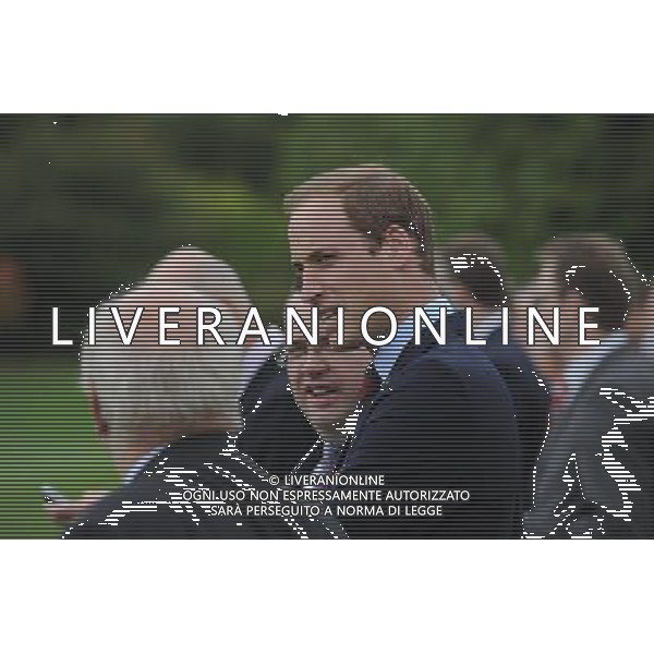 Prince William, Duke of Cambridge in his role as The President of The Football Association attends the first ever football match at Buckingham Palace between Civil Service FC and Polytechnic FC as part of The FA\'s 150th anniversary and an awards ceremony celebrating football\'s grassroots heroes at Buckingham Palace on October 7, 2013 in London, England. ©PHOTOSHOT/AGENZIA ALDO LIVERANI SAS - ITALY ONLY - EDITORIAL USE ONLY - REALI INGLESI: Partita di calcio amichevole a Buchingham Palace. Il principe William presidente onorario della Football Association e ha festeggiato i 150 anni con tanti ospiti illustri ed ex calciatori.