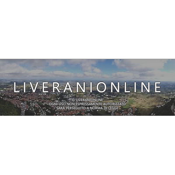 (131002) -- ROMA, Oct. 2, 2013 () -- Photo taken on Oct. 1, 2013 shows a view of San Marino. San Marino Historic Centre and Mount Titano covers 55 ha, including Mount Titano and the historic centre of the city which dates back to the foundation of the republic as a city-state in the 13th century. The inscribed city centre includes fortification towers, walls, gates and bastions, as well as a neo-classical basilica of the 19th century, 14th and 16th century convents, and the Palazzo Publico of the 19th century, as well as the 18th century Titano Theatre. The property represents an historical centre still inhabited and preserving all its institutional functions. The UNESCO Commitee inscribed San Marino Historic Centre and Mount Titano as a world heritage site in 2008. (/Du Juanjuan) ©photoshot/AGENZIA ALDO LIVERANI SAS - ITALY ONLY - EDITORIAL USE ONLY ©photoshot/AGENZIA ALDO LIVERANI SAS - ITALY ONLY - EDITORIAL USE ONLY ©PHOTOSHOT/AGENZIA ALDO LIVERANI SAS - ITALY ONLY - EDITORIAL USE ONLY