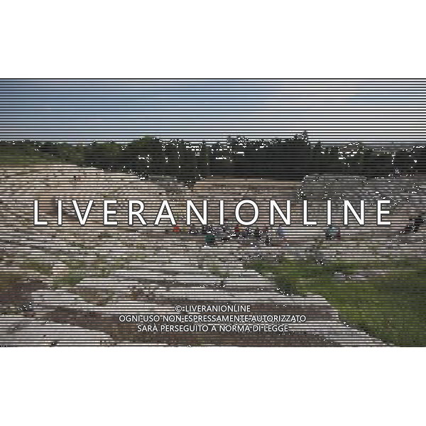 (131008) -- SYRACUSE, Oct. 8, 2013 () -- Photo taken on Oct. 7, 2013 shows the Greek theatre in Syracuse, Italy. Ancient Syracuse includes the nucleus of the city\'s foundation as Ortygia by Greeks from Corinth in the 8th century BC. The site of the city, which Cicero described as \'the greatest Greek city and the most beautiful of all\', retains vestiges such as the Temple of Athena (5th century BC, later transformed to serve as a cathedral), a Greek theatre, a Roman amphitheatre, a fort and more. Many remains bear witness to the troubled history of Sicily, from the Byzantines to the Bourbons, interspersed with the Arab-Muslims, the Normans, Frederick II of the Hohenstaufen dynasty (1197--1250), the Aragons and the Kingdom of the Two Sicilies. Historic Syracuse offers a unique testimony to the development of Mediterranean civilization over three millennia. The UNESCO Commitee inscribed Syracuse as a world heritage site in 2005. (/Du Juanjuan) ©photoshot/AGENZIA ALDO LIVERANI SAS - ITALY ONLY - Il Centro storico della citta\' di Siracusa offre una testimonianza unica per lo sviluppo della civilta\' mediterranea oltre tre millenni inscritta dal Comitato UNESCO come sito del patrimonio mondiale nel 2005.