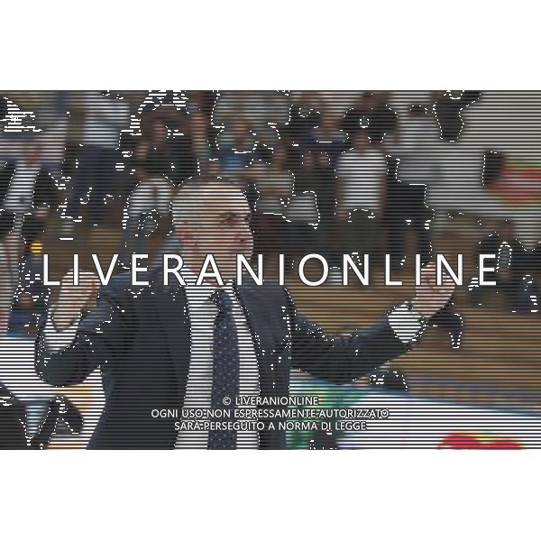 Diatec Trentino - Lube Banca Marche Macerata Volley Maschile Del Monte Supercoppa Italiana 09 ottobre 2013 nella foto l\'esultanza di serniotti ©Garbuio/AGENZIA ALDO LIVERANI SAS