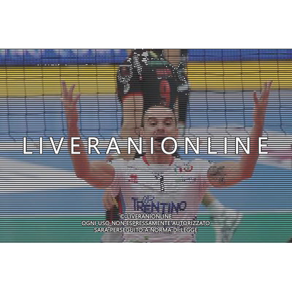 TRENTO 09-10-13 SUPERCOPPA LEGA PALLAVOLO SERIE A DIATEC TRENTINO vs CUCINE LUBE BANCA MARCHE MACERATA NELLA FOTO:DONALD SUXHO FOTO PAOLA GARBUIO/AG.ALDO LIVERANI