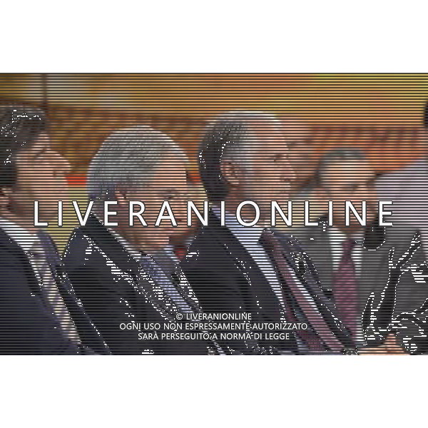 MILANO 13/10/2013 TRASMISSIONE TELEVISIVA LA DOMENICA SPORTIVA 60 ANNO NELLA FOTO MAURIZIO BERETTA-GIOVANNI MALAGO FOTO ALDO GAZZANIGA-AG ALDO LIVERANI SAS