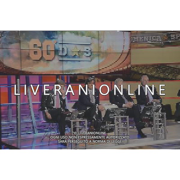 MILANO 13/10/2013 TRASMISSIONE TELEVISIVA LA DOMENICA SPORTIVA 60 ANNO NELLA FOTO FULVIO COLLOVATI-MARCO CIVOLI-MAURIZIO BERETTA-GIOVANNI MALAGO FOTO ALDO GAZZANIGA-AG ALDO LIVERANI SAS