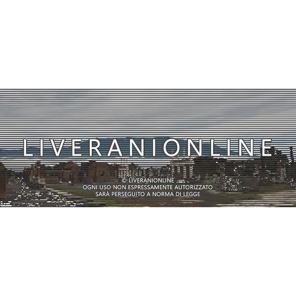 (131012) -- BEIJING, Oct. 12, 2013 () -- Photo taken on Oct. 5, 2013 shows a view of the forum of Pompei, Italy. When Vesuvius erupted on Aug. 24, AD 79, it engulfed the flourishing Roman towns of Pompei. These have been progressively excavated and made accessible to the public since the mid-18th century, reappearing the vast expanse of the commercial town of Pompei. The UNESCO Commitee inscribed Archaeological Areas of Pompei, Herculaneum and Torre Annunziata as a world heritage site in 1997. (/Du Juanjuan) ©Photoshot/Ag. Aldo Liverani s.a.s.-Only Italy-Editorial Use Only