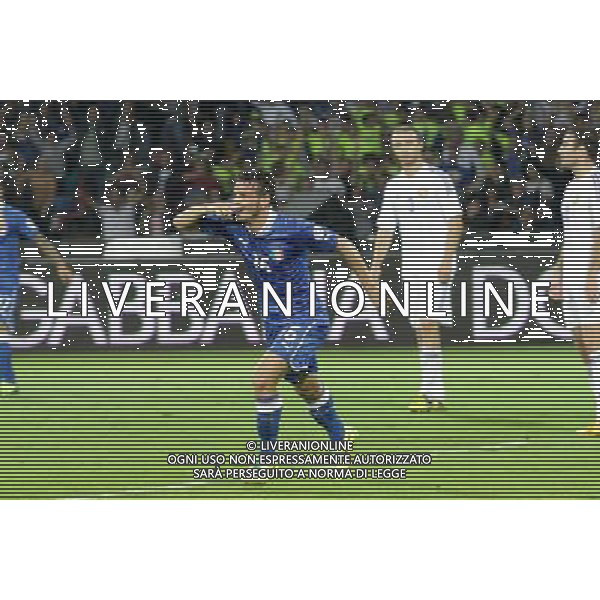 GARA DI QUALIFICAZIONE ALLA COPPA DEL MONDO FIFA 2014 NAPOLI 15 OTTOBRE 2013 STADIO SAN PAOLO ITALIA, ARMENIA NELLA FOTO: ESULTANZA FLORENZI FOTO MOSCA- AG. LIVERANI /AGENZIA ALDO LIVERANI SAS