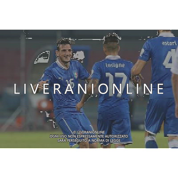 GARA DI QUALIFICAZIONE ALLA COPPA DEL MONDO FIFA 2014 NAPOLI 15 OTTOBRE 2013 STADIO SAN PAOLO ITALIA, ARMENIA NELLA FOTO: ESULTANZA FLORENZI FOTO MOSCA- AG. LIVERANI /AGENZIA ALDO LIVERANI SAS