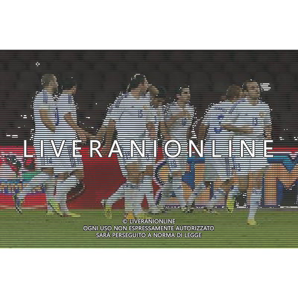 GARA DI QUALIFICAZIONE ALLA COPPA DEL MONDO FIFA 2014 NAPOLI 15 OTTOBRE 2013 STADIO SAN PAOLO ITALIA, ARMENIA NELLA FOTO: ESULTANZA MKHHITARYAN FOTO MOSCA- AG. LIVERANI /AGENZIA ALDO LIVERANI SAS