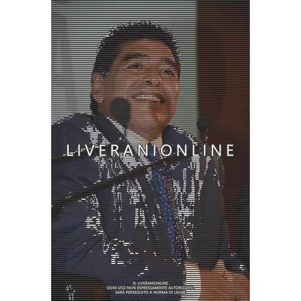 Diego Armando Maradona alla presentazione del DVD presso la Gazzetta dello Sport Milano 17 ottobre 2013 ©Gazzaniga/AGENZIA ALDO LIVERANI SAS