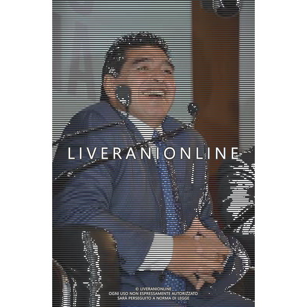 Diego Armando Maradona alla presentazione del DVD presso la Gazzetta dello Sport Milano 17 ottobre 2013 ©Gazzaniga/AGENZIA ALDO LIVERANI SAS
