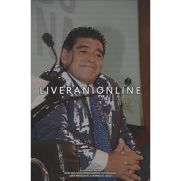 Diego Armando Maradona alla presentazione del DVD presso la Gazzetta dello Sport Milano 17 ottobre 2013 ©Gazzaniga/AGENZIA ALDO LIVERANI SAS