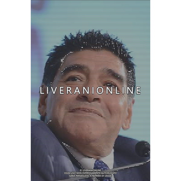 Diego Armando Maradona alla presentazione del DVD presso la Gazzetta dello Sport Milano 17 ottobre 2013 ©Gazzaniga/AGENZIA ALDO LIVERANI SAS