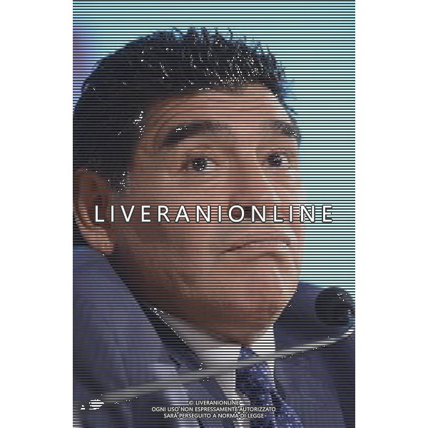 Diego Armando Maradona alla presentazione del DVD presso la Gazzetta dello Sport Milano 17 ottobre 2013 ©Gazzaniga/AGENZIA ALDO LIVERANI SAS
