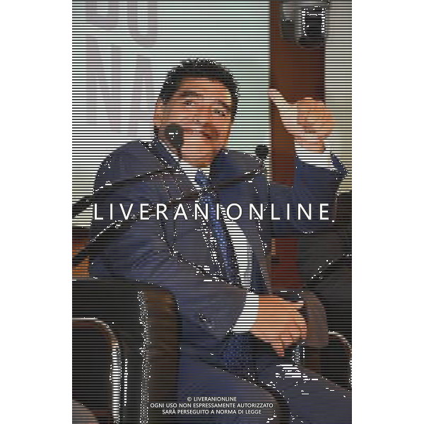 Diego Armando Maradona alla presentazione del DVD presso la Gazzetta dello Sport Milano 17 ottobre 2013 ©Gazzaniga/AGENZIA ALDO LIVERANI SAS