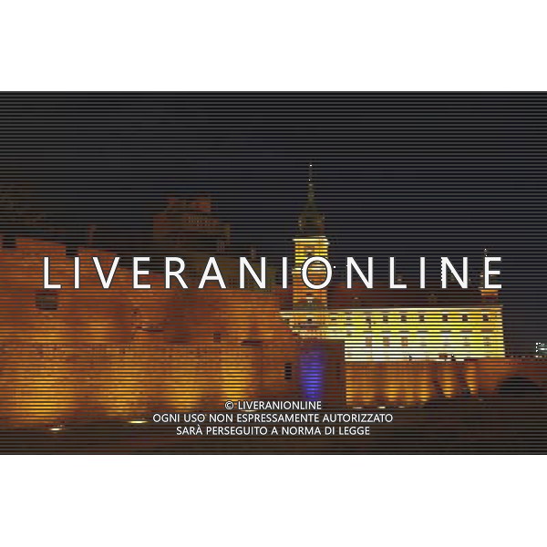 (131020) -- WARSAW, Oct. 20, 2013 () -- Photo taken on Oct. 18, 2013 shows the night view of Historic Center of Warsaw, in Warsaw, Poland. Historic Center of Warsaw was inscribed on the World Heritage List in 1980. (/Gong Bing) ©Photoshot/Ag. Aldo Liverani s.a.s.-Only Italy-Editorial Use Only
