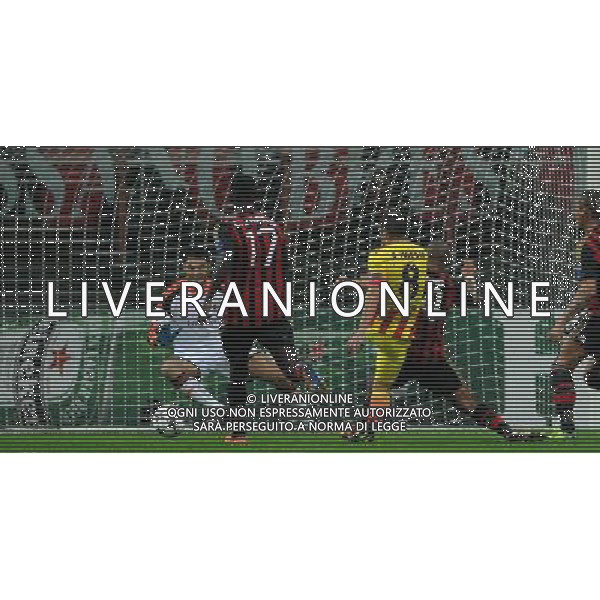 UEFA Champions League 2013/2014 Gruppo H Milano - 22.10.2013 Milan-Barcellona Nella Foto:occasione iniesta parata da amelia /Ph.Vitez-Ag. Aldo Liverani