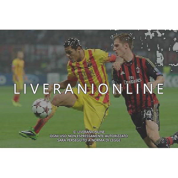 UEFA Champions League - Fase a gironi 3¡ giornata gruppo H Milano 22-10-2013 Stadio Giuseppe Meazza San Siro Milan - Barcellona nella foto Adriano (Barcellona) e sulla DX Valter Birsa (Milan) foto Roberto Garavaglia - ag. Aldo Liverani