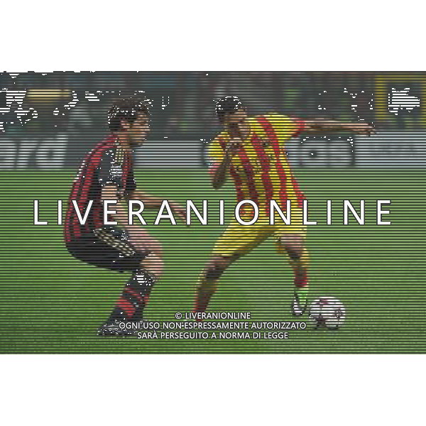 UEFA Champions League - Fase a gironi 3¡ giornata gruppo H Milano 22-10-2013 Stadio Giuseppe Meazza San Siro Milan - Barcellona nella foto Adriano (Barcellona) e sulla SX Andrea Poli (Milan) foto Roberto Garavaglia - ag. Aldo Liverani