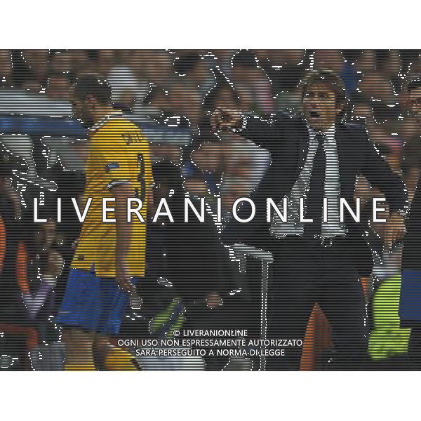 UEFA Champions League 2013/2014 Gruppo B Madrid (Spagna) - 23.10.2013 Real Madrid-Juventus Nella Foto:rabbia conte dopo l\'espulsione di chiellini /Ph.Vitez-Ag. Aldo Liverani