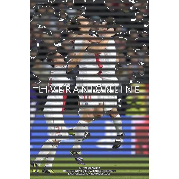 Joie PSG - Marco VERRATTI / Zlatan IBRAHIMOVIC / Thiago MOTTA - 23.10.2013 - Anderlecht / Paris Saint Germain - Champions League Photo: Amandine Noel / Icon Sport AG ALDO LIVERANI SAS ONLY ITALY