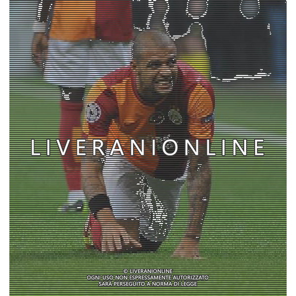 UEFA Champions League group B match between Galatasaray and FC Copenhagen at Turk Telekom Arena Stadium on October 23, 2013 in Istanbul, Turkey Pictured: Galatasaray\'s Felipe Melo celebrates after his goal. LIGA MISTRZOW SEZON 2013/2014 PILKA NOZNA GALATASARAY ISTAMBUL vs FC KOPENHAGA FOT.SESKIM PHOTO/NEWSPIX.PL TURKEY, GERMANY, AUSTRIA AND UK OUT !!! --- Newspix.pl ©PHOTOSHOT/AGENZIA ALDO LIVERANI SAS - ITALY ONLY - EDITORIAL USE ONLY *** Local Caption *** www.newspix.pl mail us: info@newspix.pl call us: 0048 022 23 22 222 --- Polish Picture Agency by Ringier Axel Springer Poland