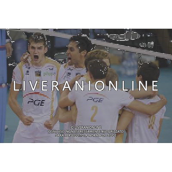 Joie de Skra Belchatow - Samuel Tuia - 24.10.2013 - Skra Belchatow / Ethnikos Alexandroupolis - Champions League Photo: Palczynski / Newspix / Icon Sport AG ALDO LIVERANI SAS ONLY ITALY