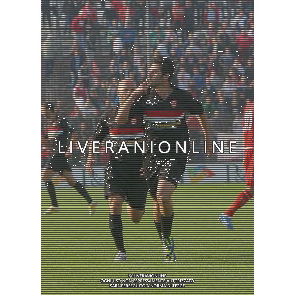 MANTOVA 27 OTTOBRE 2013 / CAMPIONATO LEGAPRO II DIVISIONE 2013-2014 / MANTOVA VS RIMINI / NELLA FOTO: L\'ESULTANZA DI NICASTRO DOPO IL GOL DELL\'1-0 / FOTO FRANCESCA SOLI - AGENZIA ALDO LIVERANI SAS