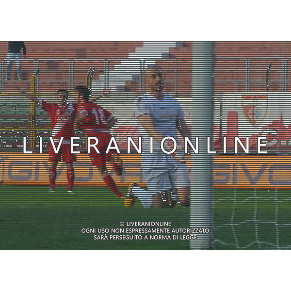 MANTOVA 27 OTTOBRE 2013 / CAMPIONATO LEGAPRO II DIVISIONE 2013-2014 / MANTOVA VS RIMINI / NELLA FOTO: DE RESPINIS ESUTA MENTRE FESTA SI DISPERA / FOTO FRANCESCA SOLI - AGENZIA ALDO LIVERANI SAS